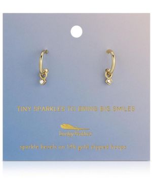 Lucky Feather Hoops - Blue