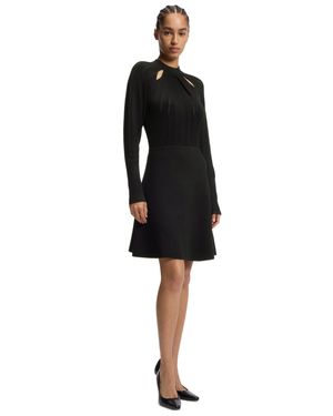 skater dress black long sleeve BlackMilk | Black Starburst Velvet Long Sleeve Skater Dress | Black main image 1