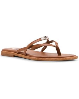Steve Madden Catalina Buckled Slip-on Thong Sandals - Brown