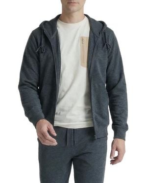Level 7 Morning Jog Full-zip Mock-neck Hoodie - Gray