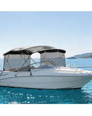 Homfan 4 Bow Boat Bimini Top Replacement Cover - Blue