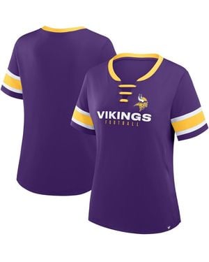 Fanatics Minnesota Vikings Redzone Draw Play Athena Lace-up T-shirt - Purple