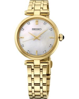 Seiko Diamonds Gold-tone Stainless Steel Bracelet Watch 29mm - Metallic