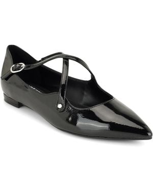 Nine West Jarry Crisscross Pointed Toe Dress Flats - Black