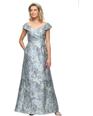 Alex Evenings Off-the-shoulder Ball Gown - Blue