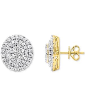 Forever Grown Diamonds Lab Grown Diamond Double Halo Cluster Stud Earrings (2 Ct. T.w. - Metallic