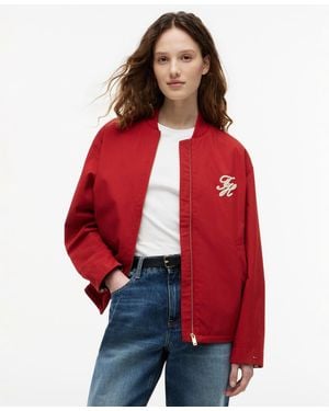 Tommy Hilfiger Cotton Bomber Jacket - Red