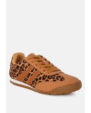 LONDON RAG Panther Leopard Print Microfiber Sneakers - Black