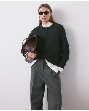 Mango Straight-fit Pleated Pants - Gray