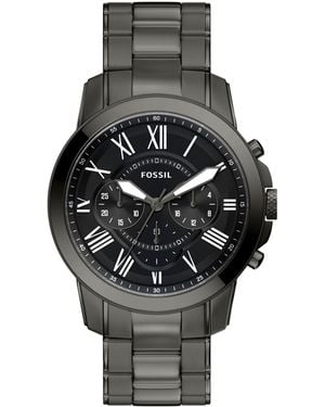 Fossil Quartz Water-resistant Chronograph Grant Stainless Steel Watch - Gray