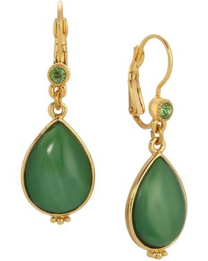 2028 Moonstone Teardrop Earrings - Green