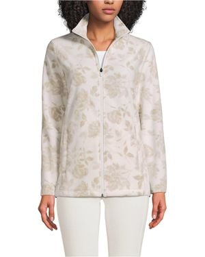 Lands' End Anyweather Fleece Full Zip Print Jacket - White