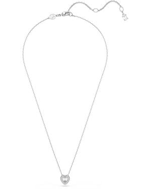 Swarovski Ariana Grande X Rhodium Plated Heart Mixed Cuts Pendant Necklace - White