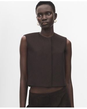 Mango Wool-blend Crop Top - Gray