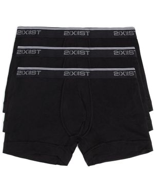 2xist Men's Cotton Stretch Boxer Briefs 3-pack - Black