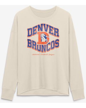 Fanatics Denver Broncos Heritage Legacy Long-sleeve Screen Print Graphics T-shirt - White