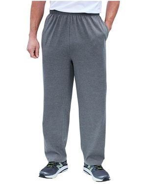 Kingsize Lightweight Open-bottom Cotton Sweatpants - Blue