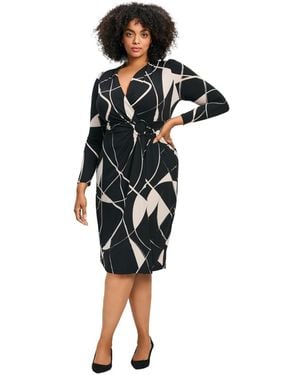Avenue Plus Size Darlene Jersey Wrap Dress - Black