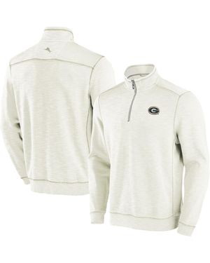 Tommy Bahama Georgia Bulldogs Tobago Bay Half-zip Tri-blend Sweatshirt - White