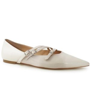 Belle & Bloom Begin Again Buckled Flat - White