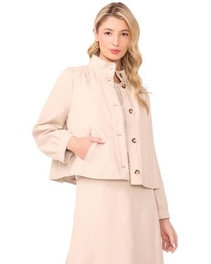 Vince Camuto Semi Collared Bubble Jacket - Pink