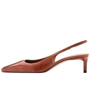 Mango Aura Kitten-heel Pointed-toe Slingback Pumps - White