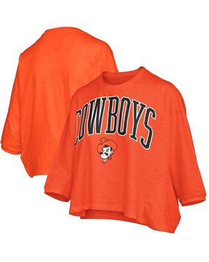 Pressbox Oklahoma State Cowboys Midi Arch Over Logo Oversized T-shirt - Orange