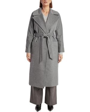 1982 Pure Cashmere Wrap Belted Midi Coat - Gray
