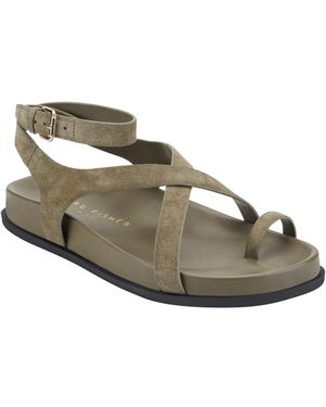 Marc Fisher Bevy Strappy Flat Sandals - Gray