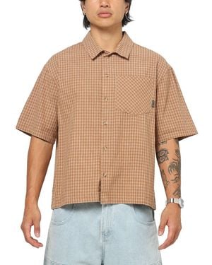 carre Grid Button Up Shirt - Blue