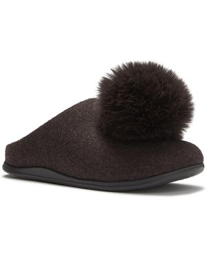Fitflop Iq-snug Pom Pom Arch Support Slip-on Slippers - Black