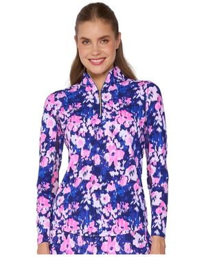 G Lifestyle Clothing G Lifestyle Long Sleeve Mock Neck Top - Blue