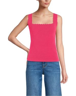 Lands' End Square Neck Tank Sweater - Red