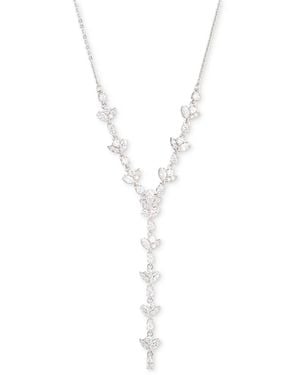 Givenchy Silver-tone Crystal Cubic Zirconia Lariat Necklace - White