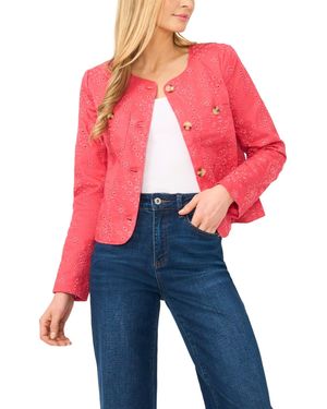 Cece Crew Neck Long-sleeve Jacket - Red