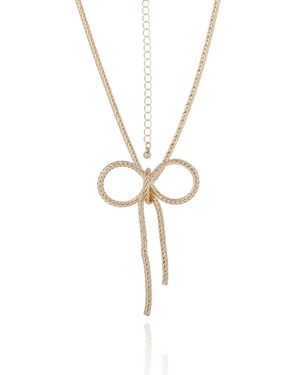 BCBGeneration Bow Pendant Chain Necklace - Metallic