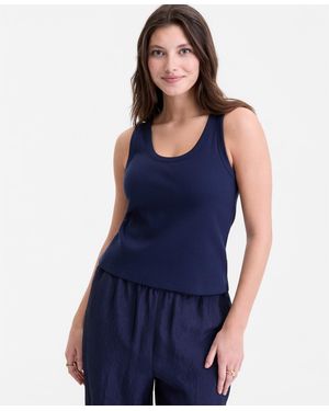On 34th Scoop-neck Layering Tank Top - Blue