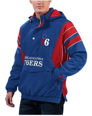 Starter Philadelphia 76ers Home Team Hoodie Half-zip Jacket - Blue