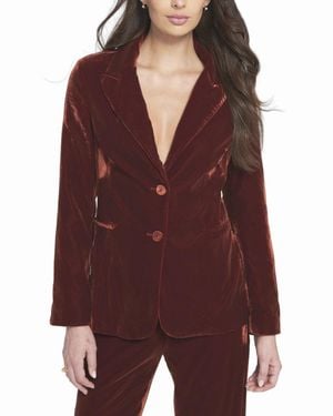 Elle Collection Velvet Blazer Jacket - Purple