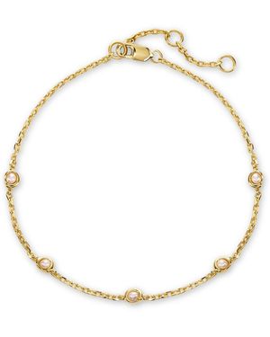 DEVATA Freshwater Pearl Chain Bracelet - Metallic