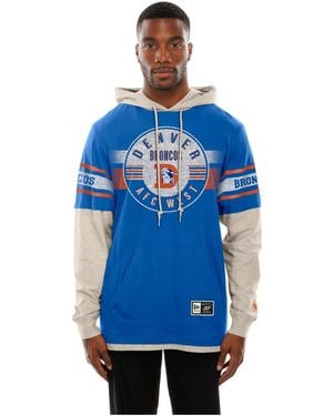 KTZ Denver Broncos Twofer Layered Hooded Long-sleeve T-shirt - Blue
