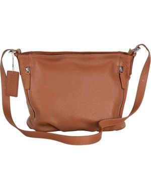 Mancini Mila Mini Zipper Hobo Bag - Brown
