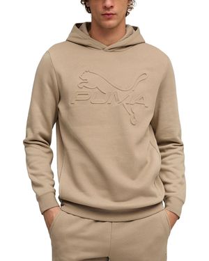 PUMA Embossed Logo Hoodie - Natural