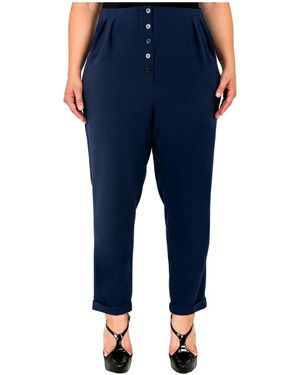 Standards & Practices Hollywood Waist Cropped Carrot Pants - Blue