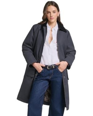 Levi's Sanp Zipper Long Barn Coat - Blue