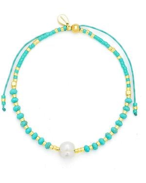 KAMARIA Lumira Mini Pearl Gemstone Adjustable Bracelet - Blue