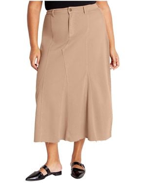 City Chic Plus Size Laylo Skirt - Natural