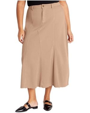 City Chic Plus Size Laylo Skirt - Natural