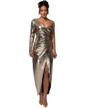 JLUXLABEL Kaleah Metallic Maxi Dress - Brown