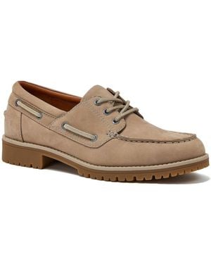 Lands' End Seaport Leather Lace Up Boat Shoes - Brown